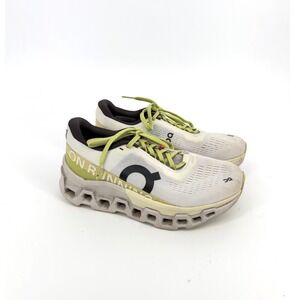 On Running Cloudmonster Womens 7 White Hay Black Running Shoes 3WE10112260
